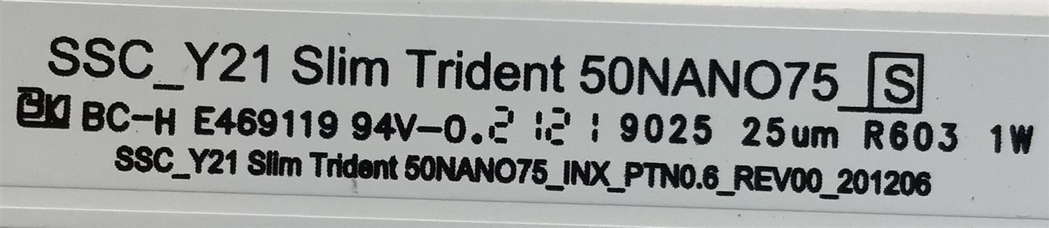 KIT DE LED'S PARA TV LG ( 6 PZ ) / NUMERO DE PARTE EAV65018201 / SSC_Y21 SLIM TRIDEN 50NANO75_S / SSC_Y21 SLIM TRIDEN 50NANO75_INX_PTN20.6_REV00_201206 / PANEL NC500TQG -VXKP1 / MODELO 50NANO75UPA - Imagen 3